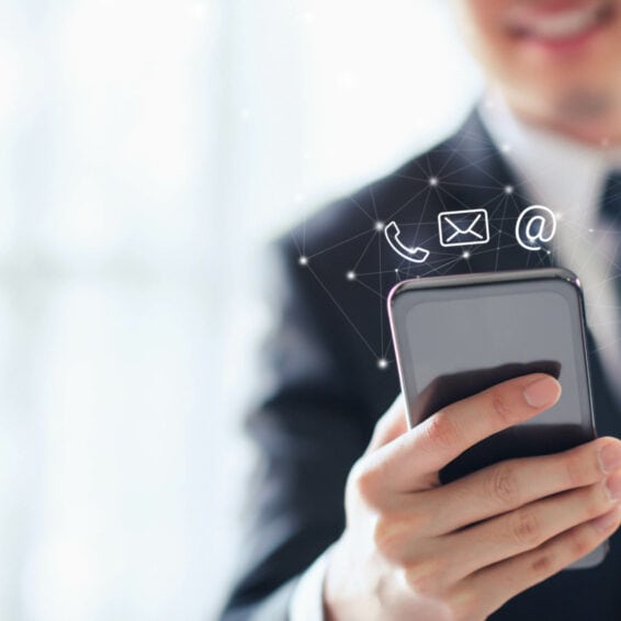 Person using a smartphone.