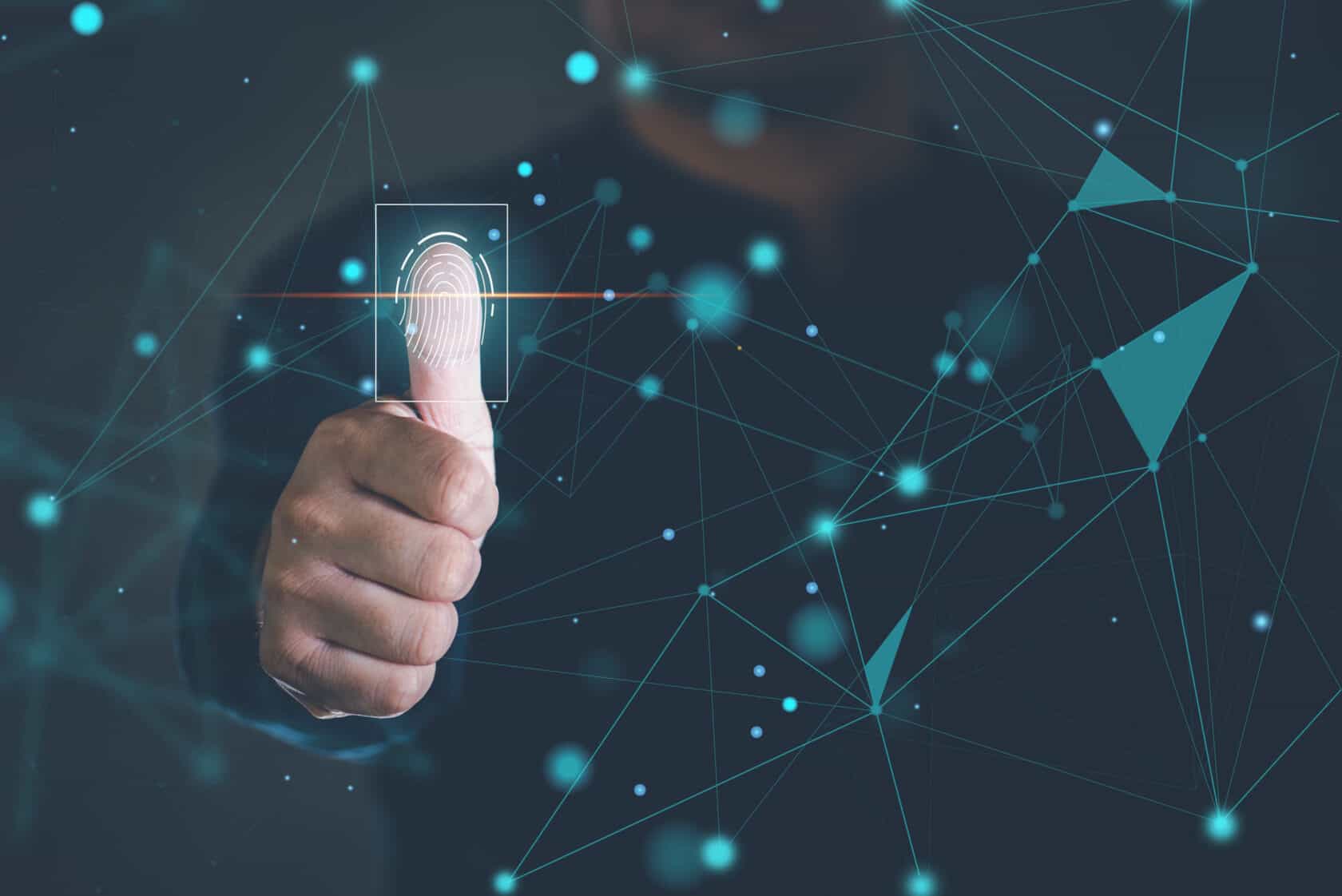 Person giving a thumb print.