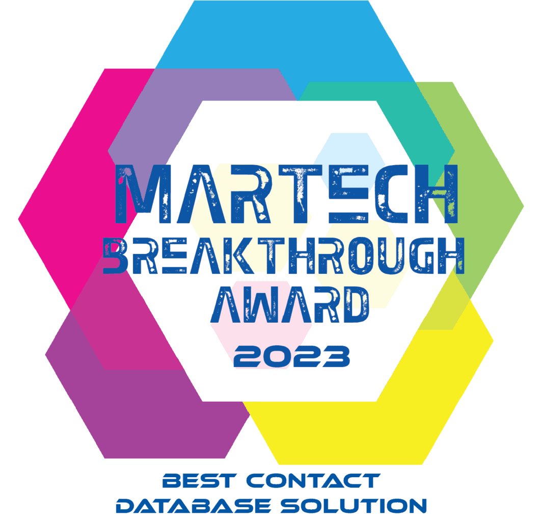 The 2024 Martech Breakthrough Award Badge for Best Contact Database Solution.