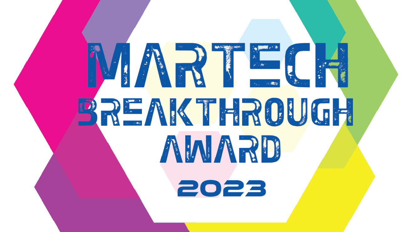 A badge for the Martech Breakthrough Award 2023 Best Contact Database Solution
