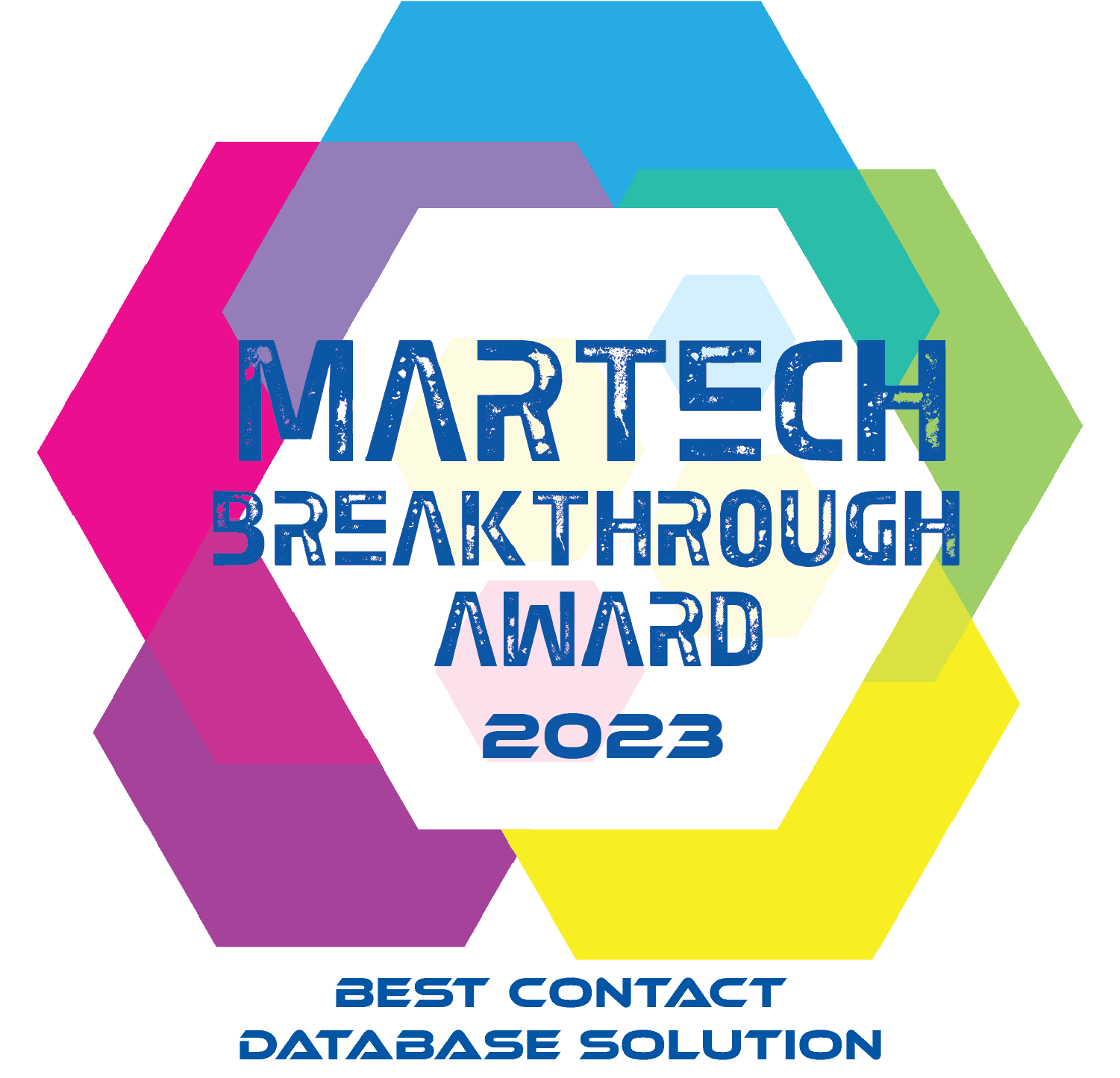 The 2024 Martech Breakthrough Award Badge for Best Contact Database Solution.