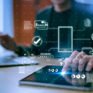 Data and tech used to symbolize fraud prevention measures