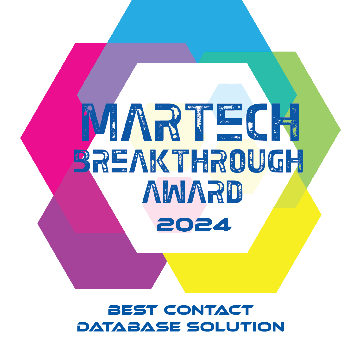 The 2024 Martech Breakthrough Award Badge for Best Contact Database Solution.