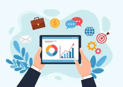 Sales and marketing tools shown on tablet